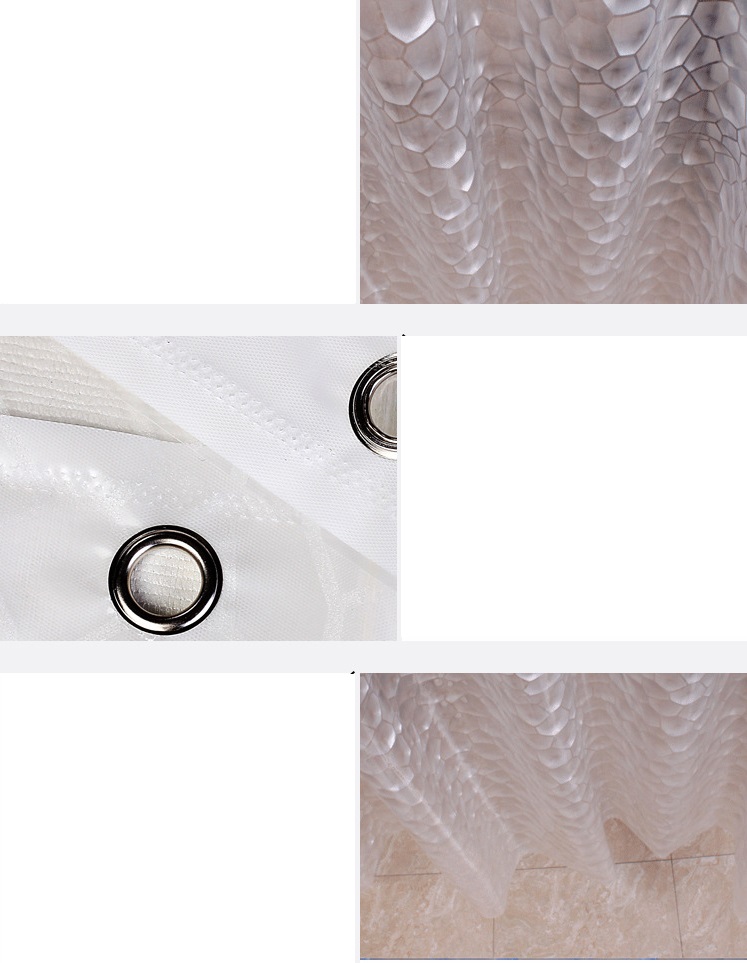 Zasłona prysznicowa efekt 3D PEVA 180x200 haczyki Kolor przezroczysty