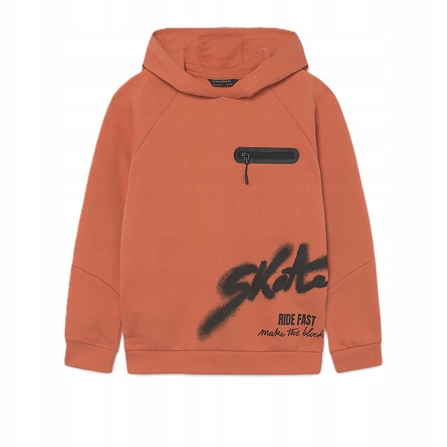 Bluza Mayoral 7409.35 chłopięca ceglasta ocieplana przez głowę kaptur r.140