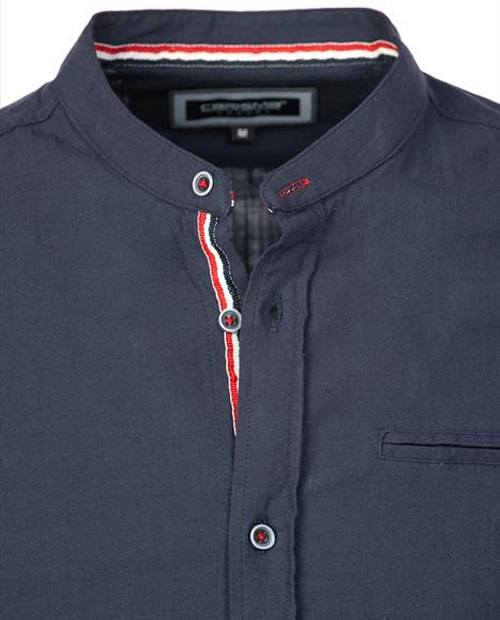 Koszula Lniana Przewiewna Casual Bez Kołnierza Len Rozmiar L