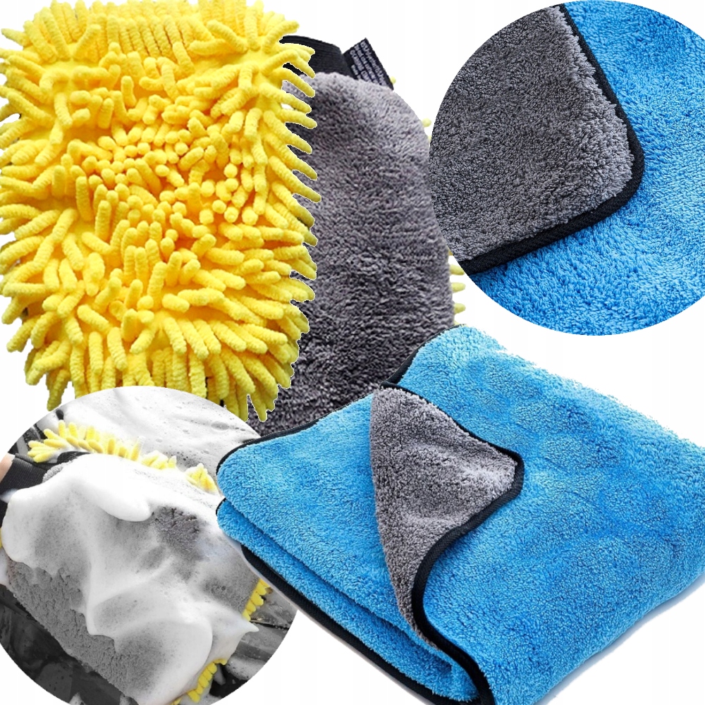 Ręcznik K2 Flossy z mikrofibry 90x60 cm + rękawica do mycia 25x18 cm