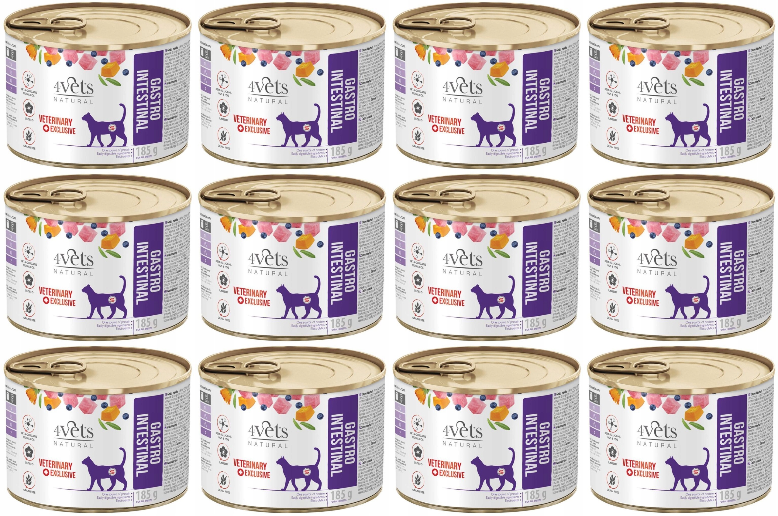 4Vets Natural Cat Gastrointestinal 12 x 185 g