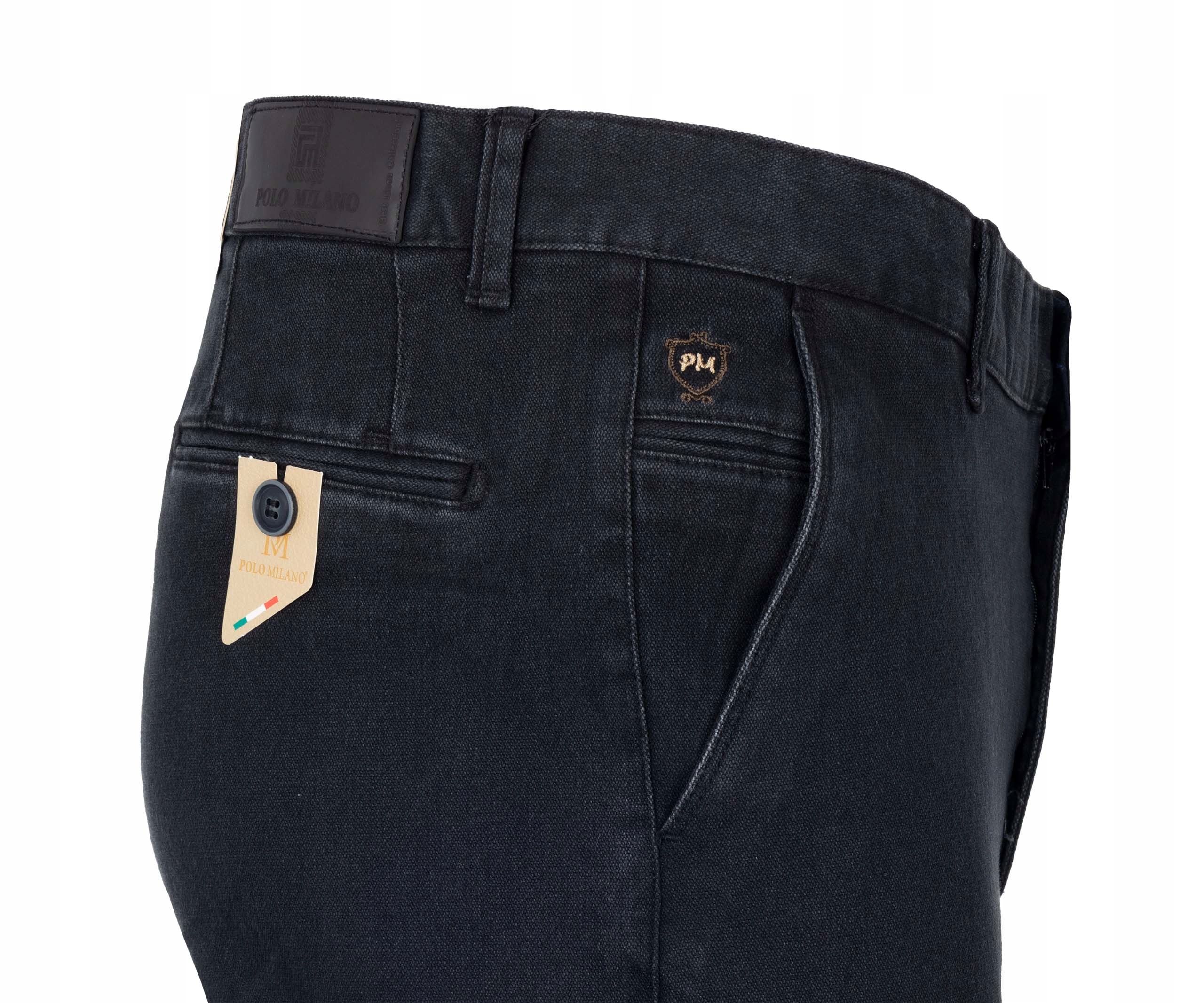 Spodnie męskie, materiałowe, chinosy W34 88cm slim czarne