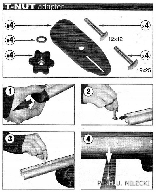 Adapter T Profil 77 15 wsuwki do boxa dachowego Producent code 77 15