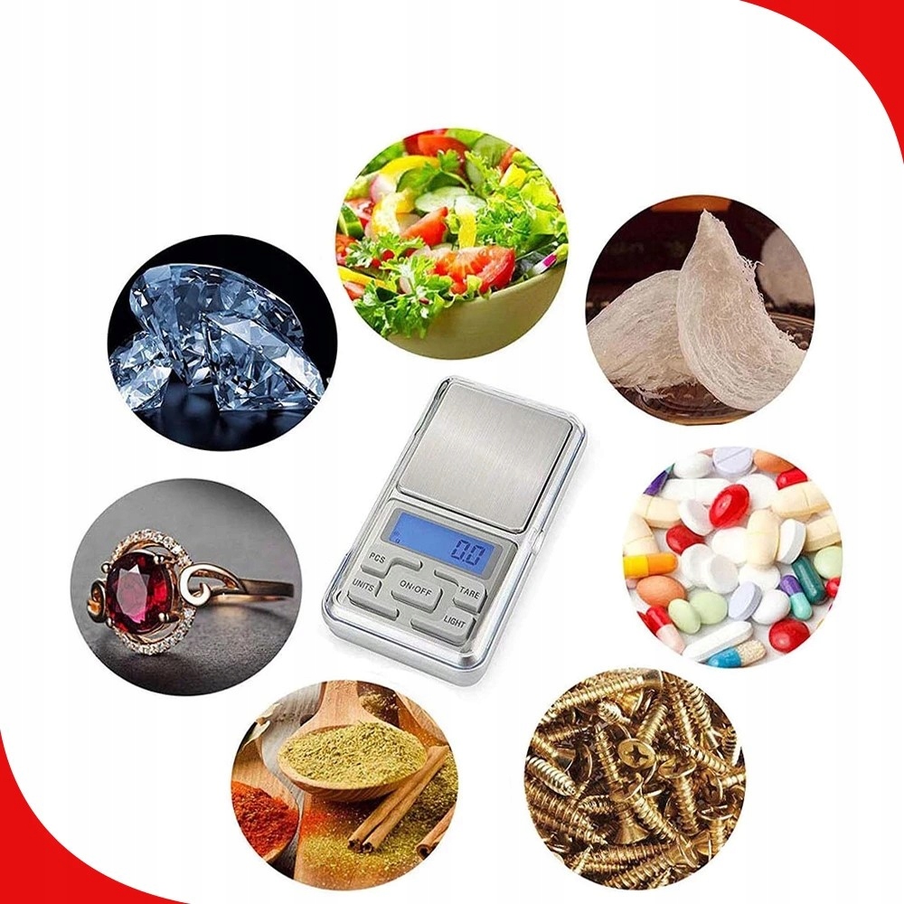WAGA JUBILERSKA ELEKTRONICZNA 0,01- 200g WAGI LCD Materiał metal tworzywo sztuczne