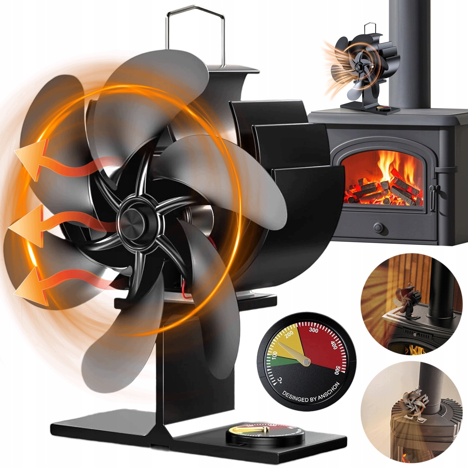 Termoelektrický Krbový Ventilátor Distributor Teplého Vzduchu, Silný