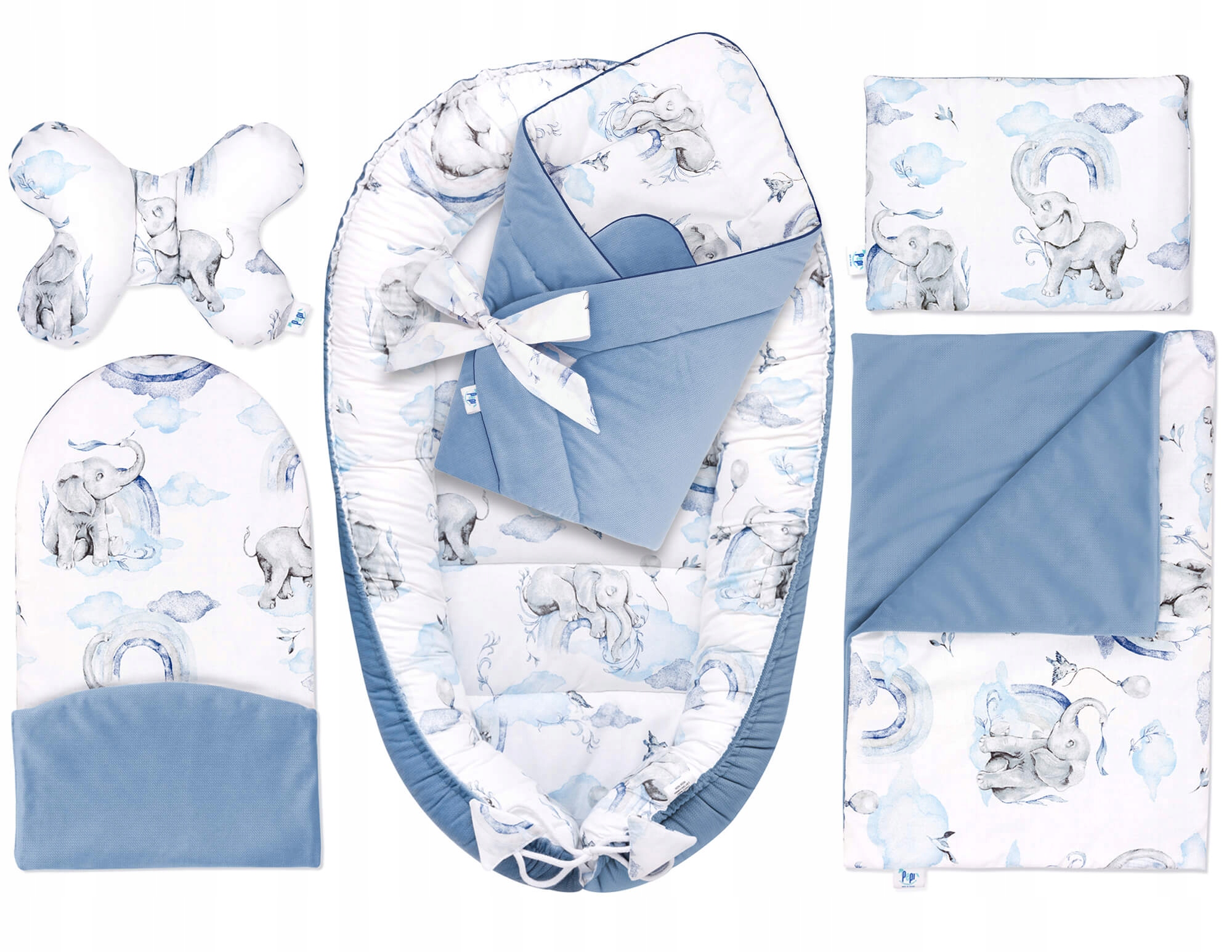 Kokon niemowlęcy otulacz zestaw z rożkiem bawełna/velvet 6w1 Pepi