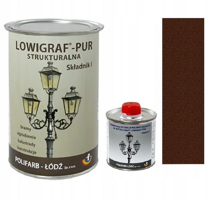 Lowigraf-pur 0,8L Brąz struktura utwardzacz 0,08L
