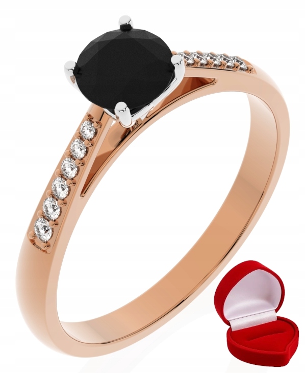 Zlatý Prstýnek 585 14k Brylant Č. 0,50 ct Růžové Zlato R13