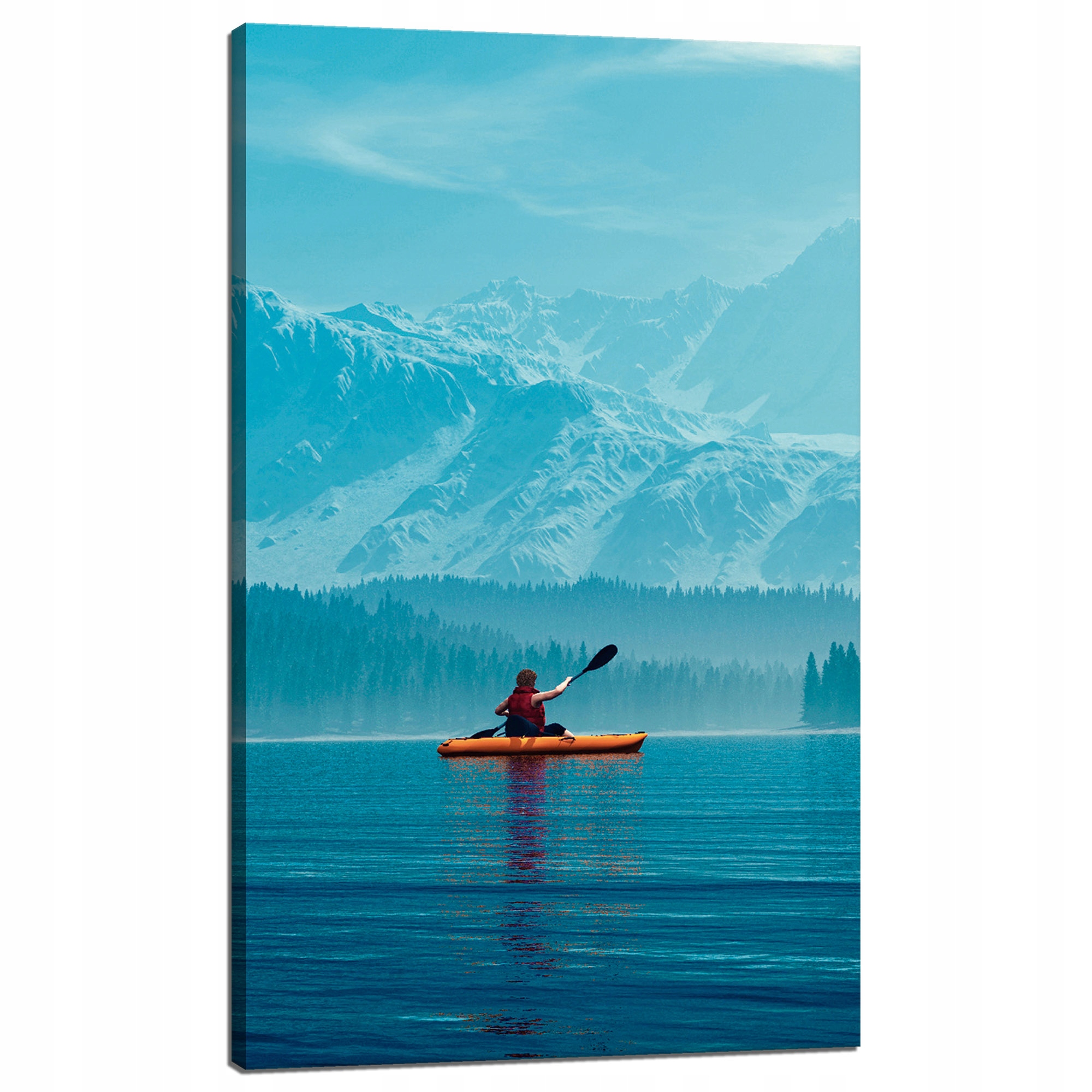 Obraz na plátně Muž na Kajaku Hory Voda Příroda 60x100 cm