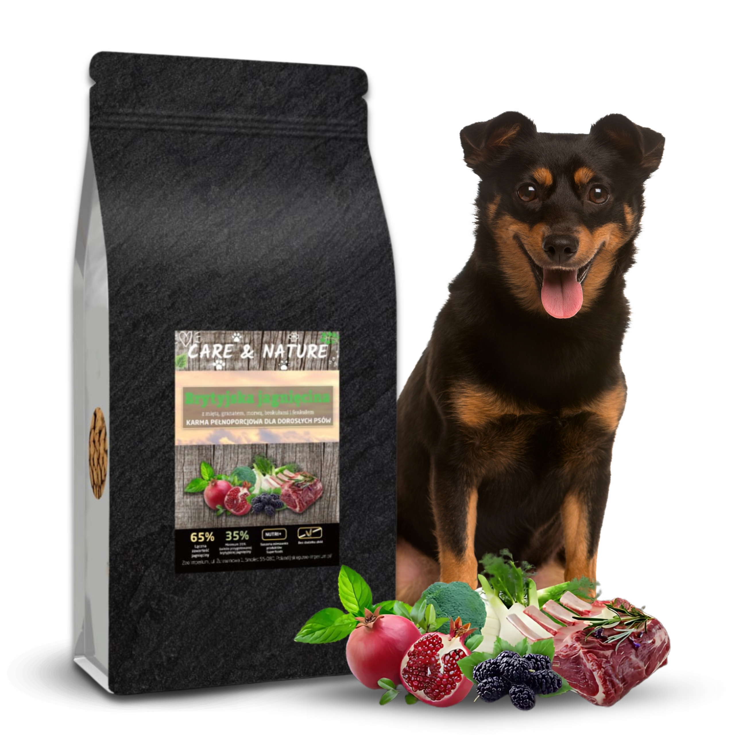 Suché Krmivo pro bezobilné pásy Care and Nature Britské jehněčí maso 65% 2 kg