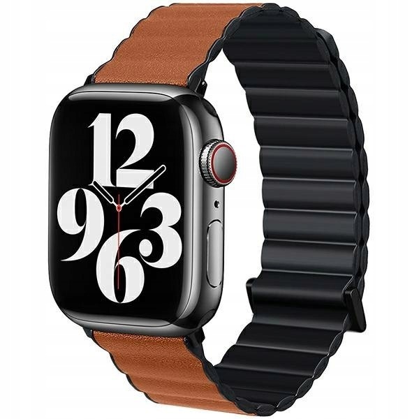 Beline pasek Apple Watch Magnetic Pro42/44/45/49mm czarno/brązowy black/bro