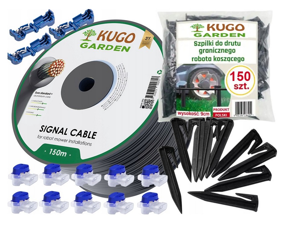 Omezovací Kabel Pro Robotickou Sekačku 150 m 3.4 mm 150 Kolíků Spojky