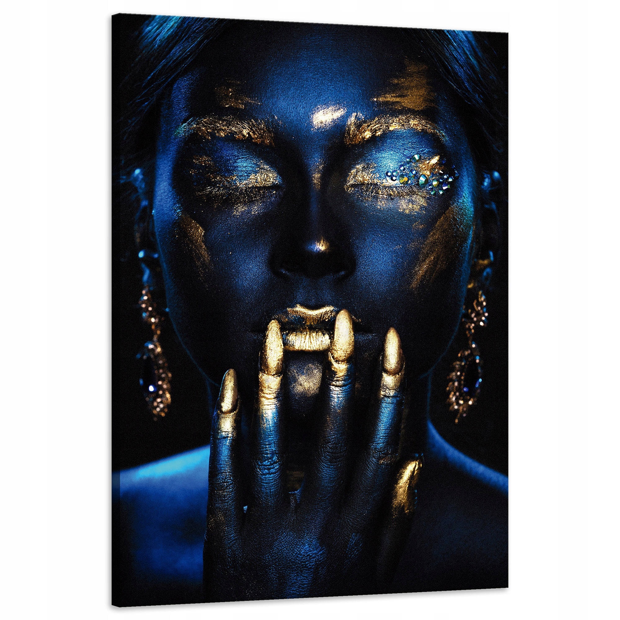 Obraz na plátně Pózující žena Zlaté prsty Umění 60x90 cm