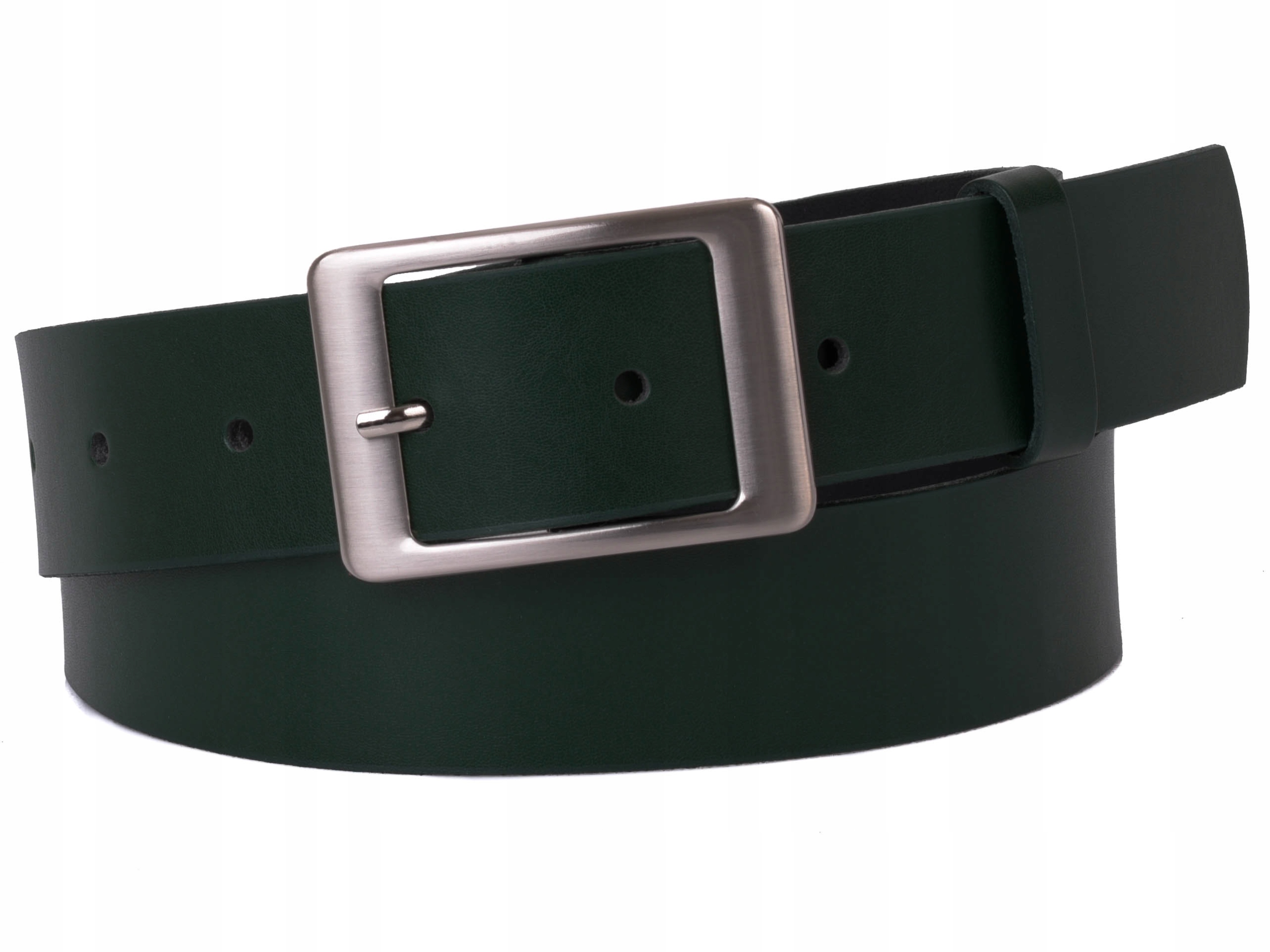 

Damski Skórzany pasek 4cm Butelkowa Zieleń |110obw