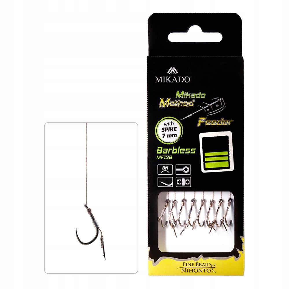 Mikado Mf X-tra Strong igła r.12 plecionka 0.12mm 10cm 8szt. gotowe przypon