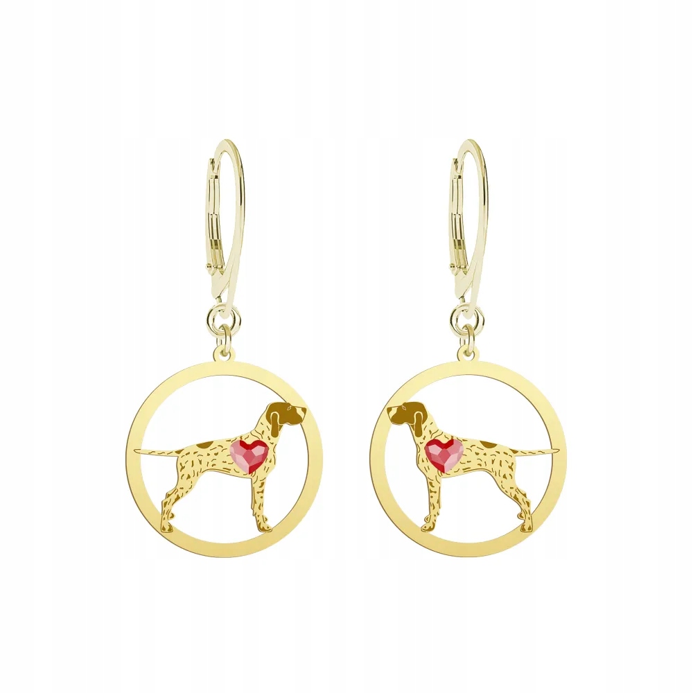 Náušnice Zlaté se psem Braque d’Auvergne 925 Dárek Bigiel Gravírování Bonus