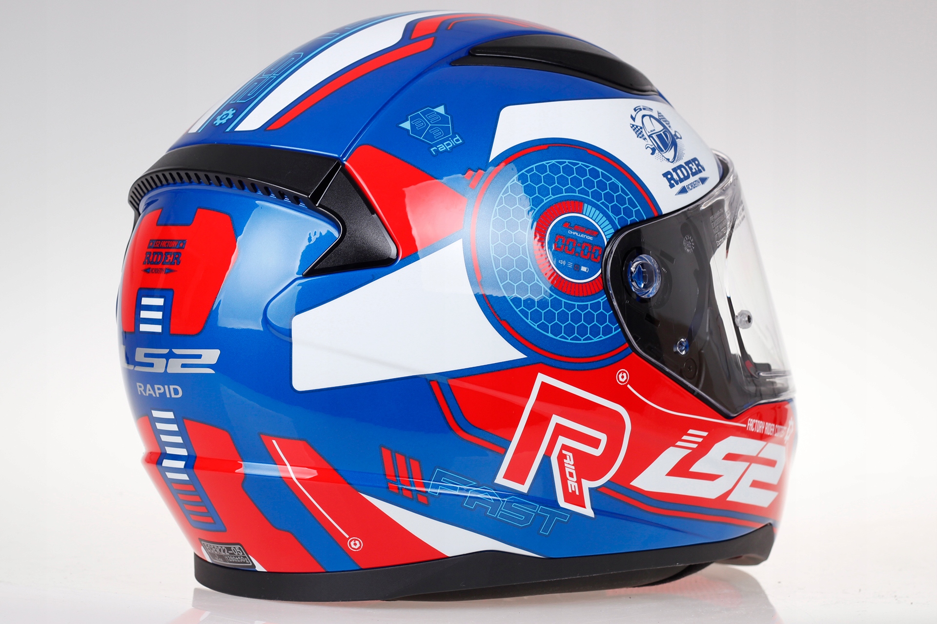 LS2 FF353 RAPID KASK MOTOCYKLOWY STRATUS BLUE Kolor biały czerwony niebieski