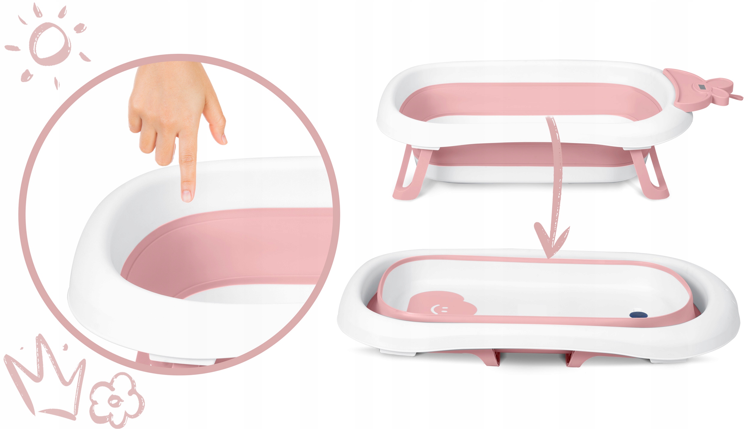 Wanienka RicoKids składana Szerokość produktu 96 cm