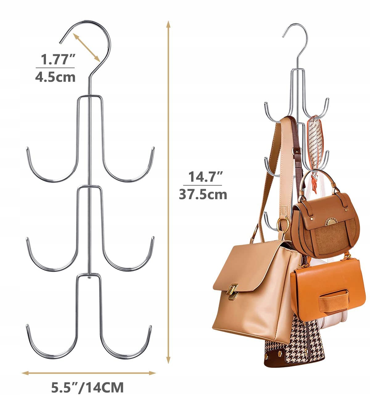 Wieszak na torebkę srebrny Marka inny