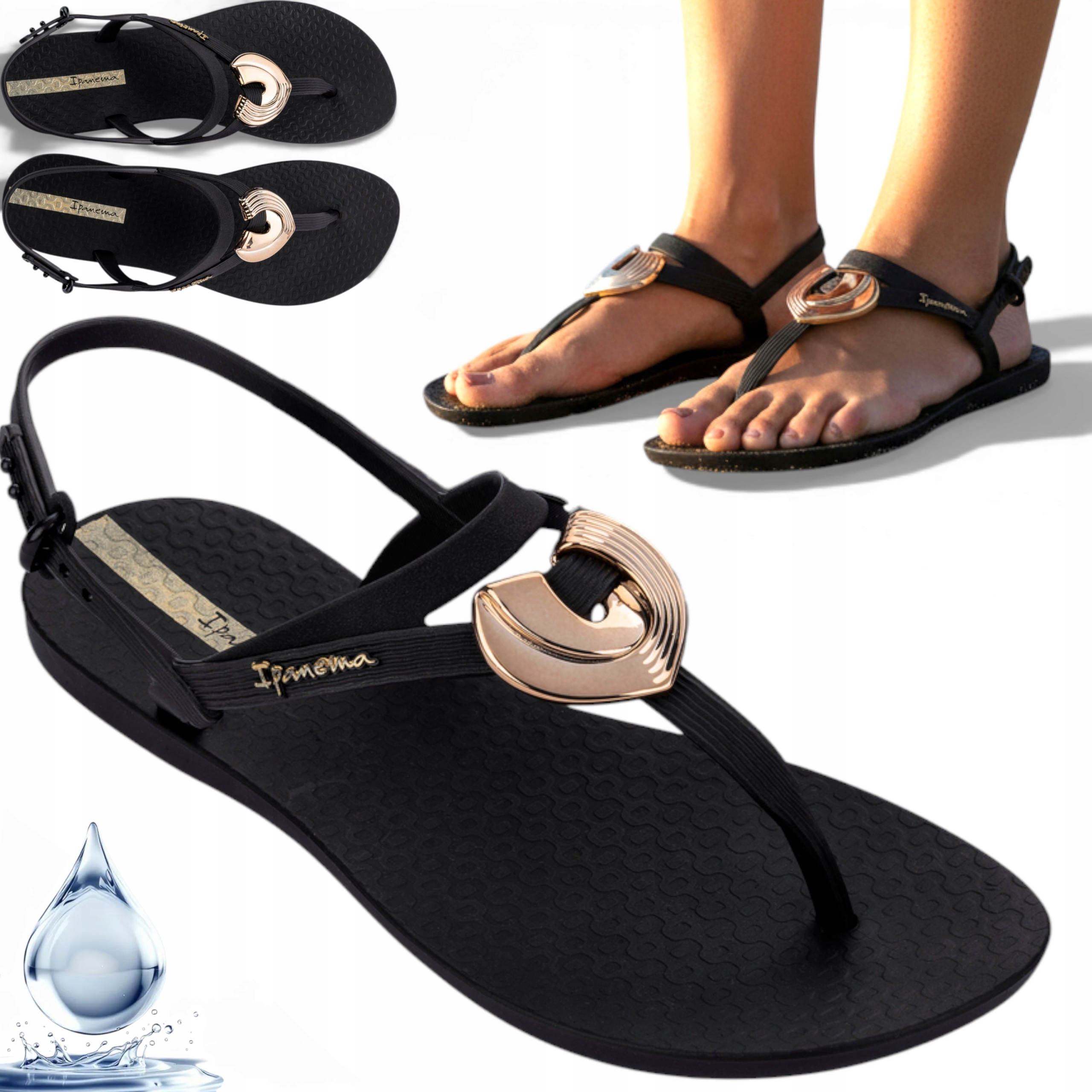 Dámské gumové sandály 38 Ipanema na plážový bazén Lehké, pohodlné, letní