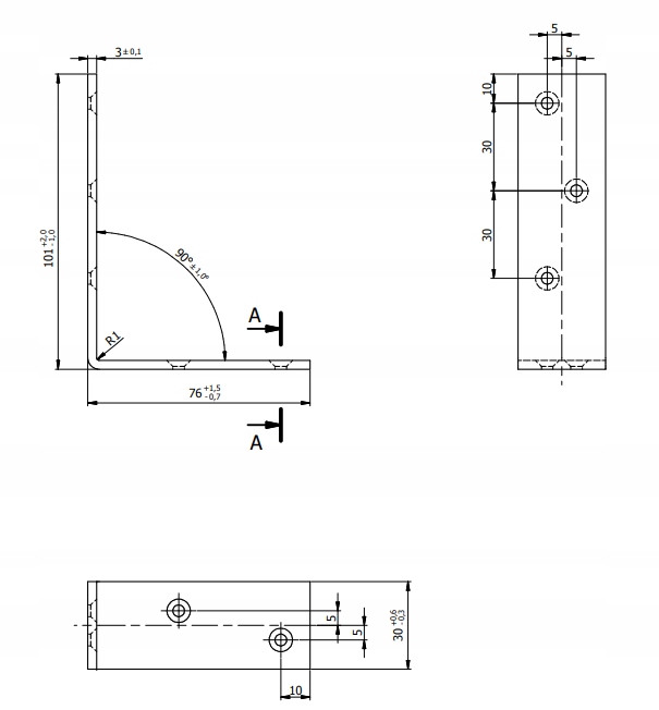 KĄTOWNIK BELKI 100X75X30 KB1 ŁĄCZNIK 10 SZT. Rodzaj kątowniki