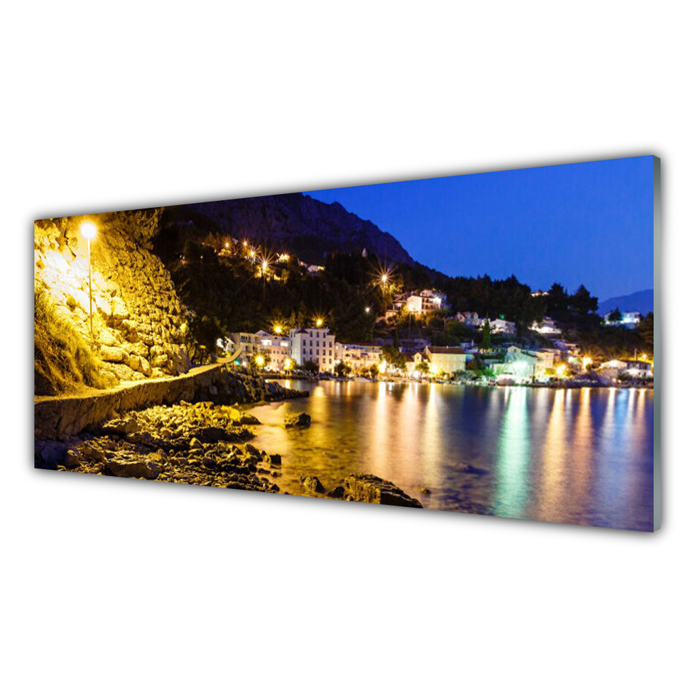 

Obraz akryl z grafiką 125x50 Góra Plaża Krajobraz