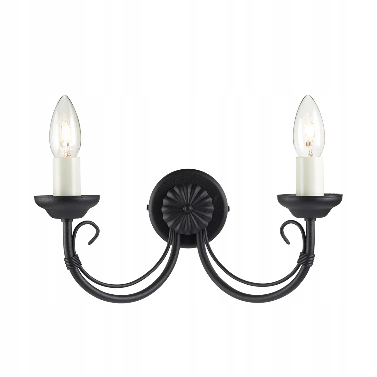 Dvojitá svietniková nástenná lampa čierna vintage do spálne Elstead