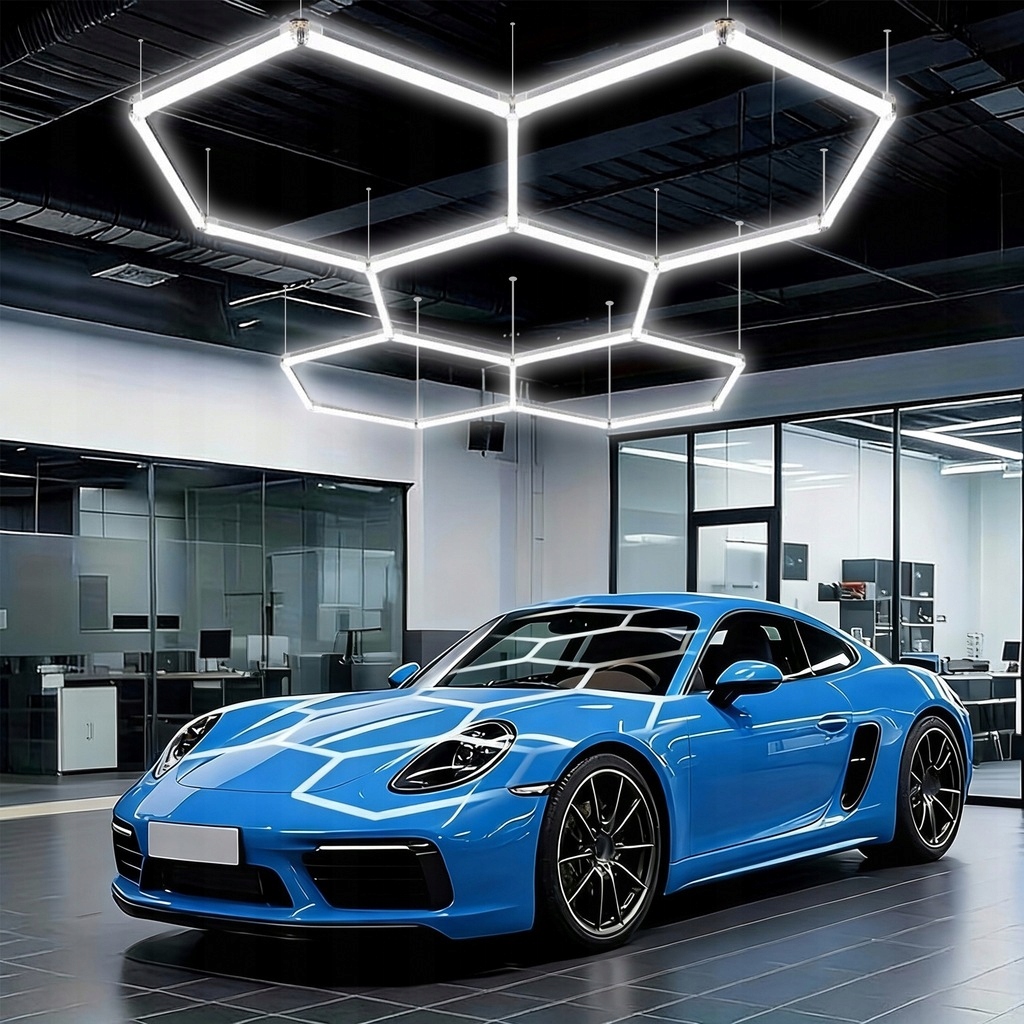 Led lampa Hexagón 5ks Panel Osvetlenie Dielňa Garáž Dom 298 x 209 6500K