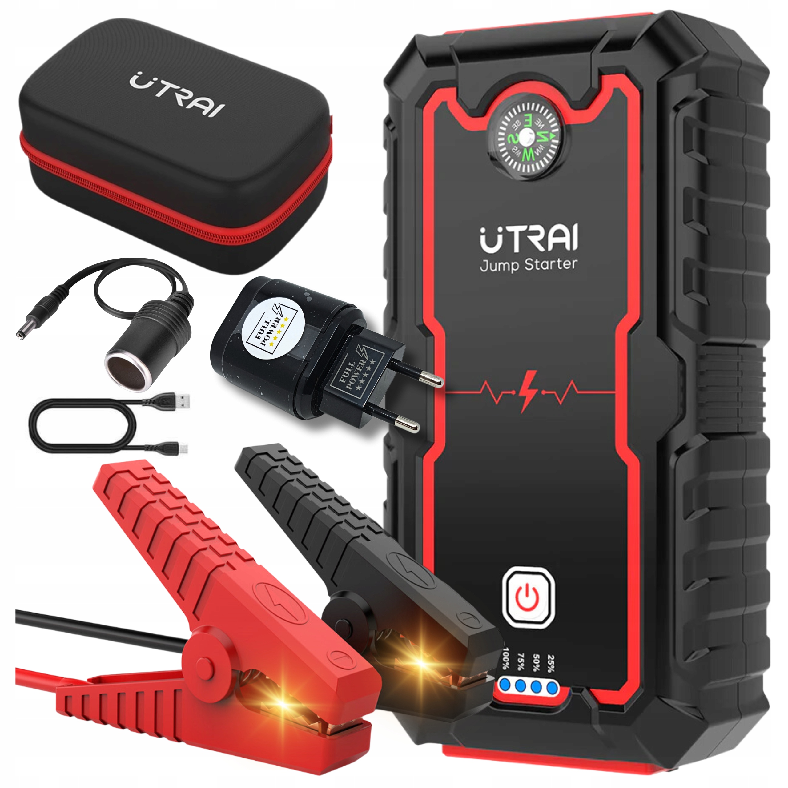 MOCNY POWERBANK DO ROZRUCHU SAMOCHODU JUMP STARTER BOOSTER 2000A 16000mAh