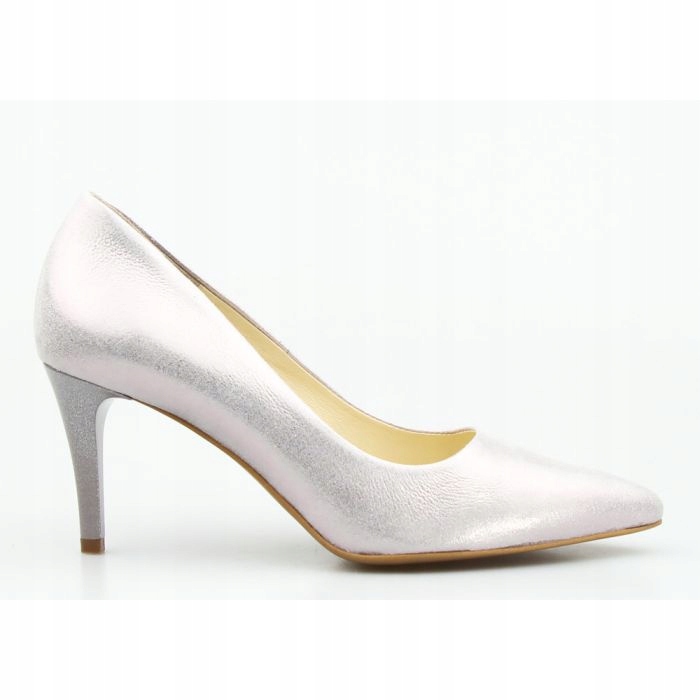 Stříbrné Kožené Nízké Lodičky Clasicco 36