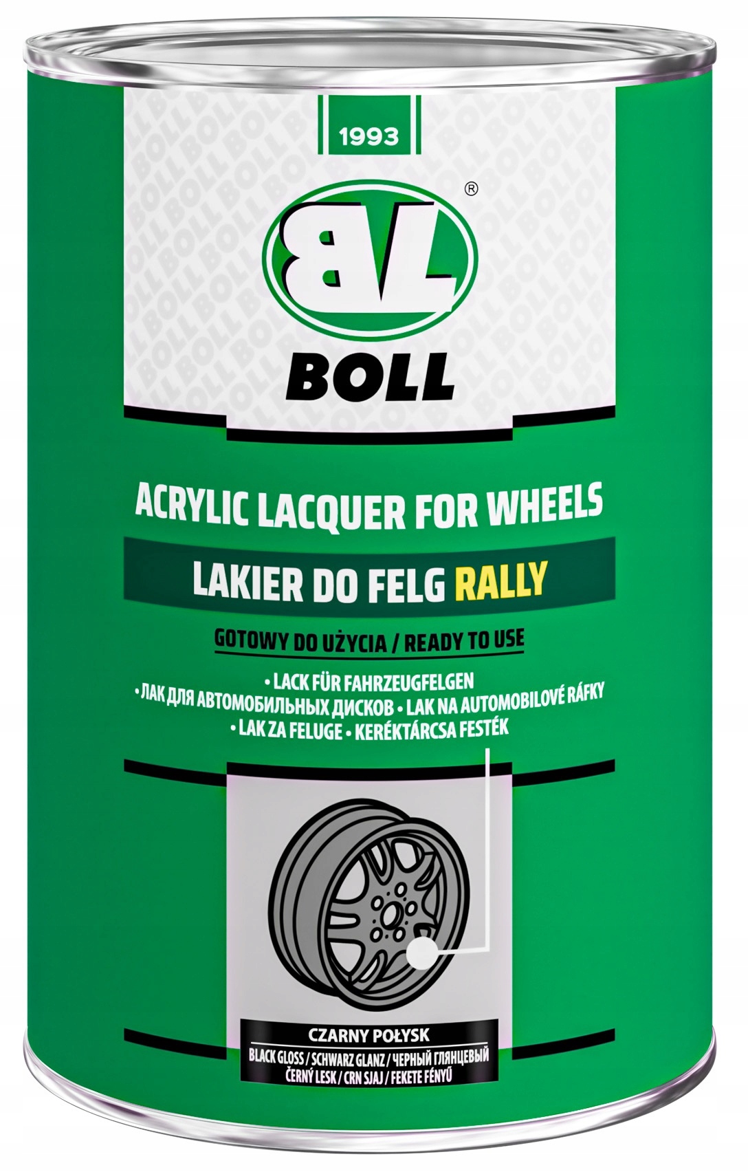 Boll lakier do felg samochodowych Czarny Połysk 1L