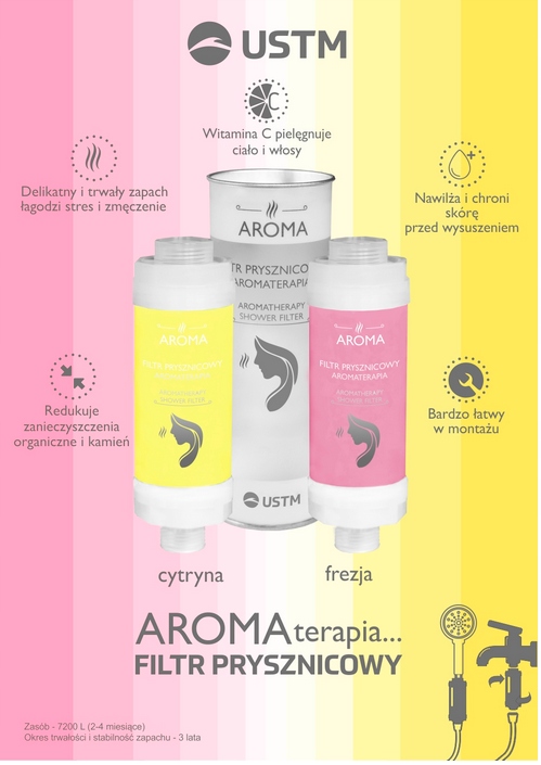 Filtr prysznicowy USTM aromaterapia Freesia Model WFSH-FREESIA
