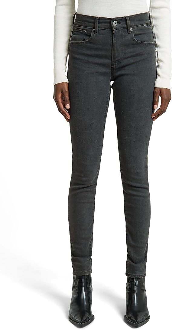 G Star Raw Šedé Džíny Úzké Nohavice S Vysokým Pasem A Oděrkami 27/28 7BA