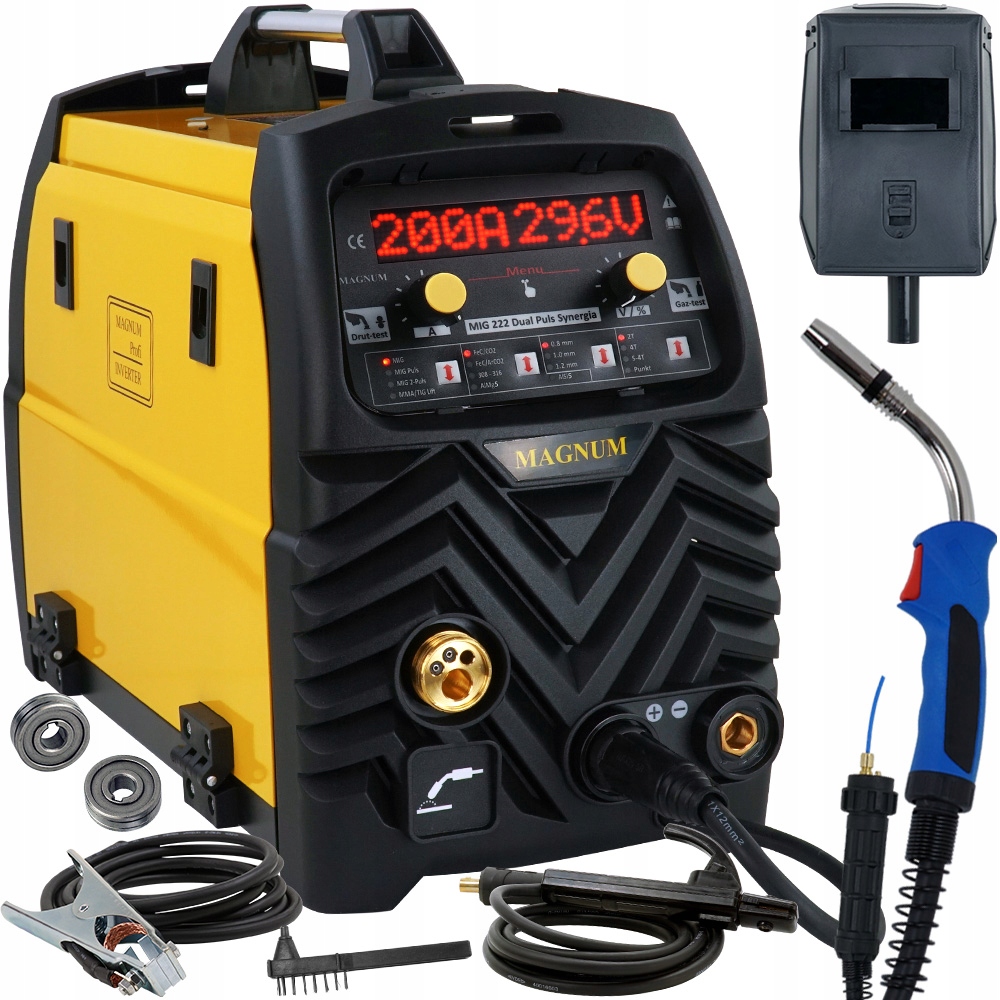 Spawarka Mig 200A Magnum Migomat Alu Synergia Dual Puls Półautomat 230V 3w1