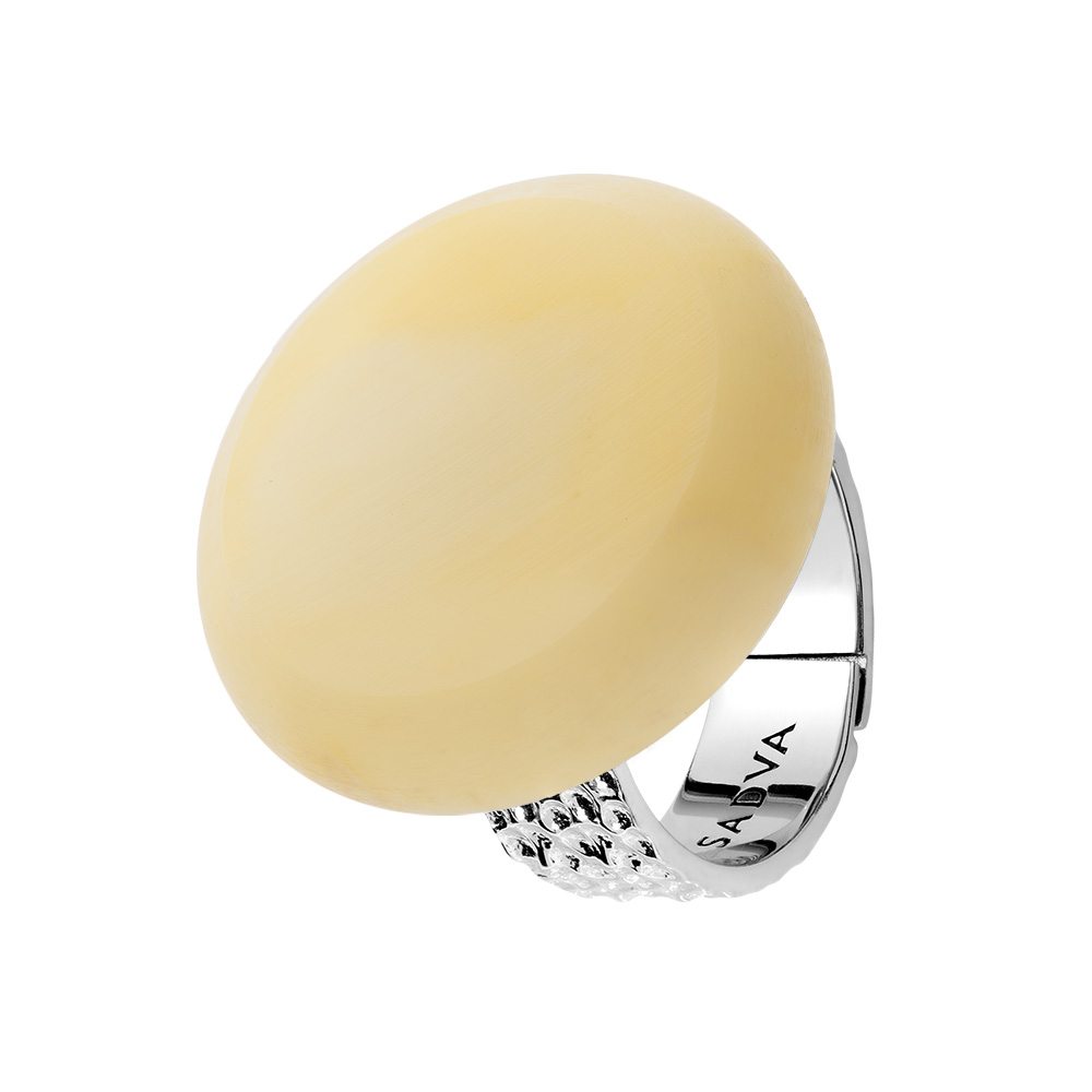 Pierścionek srebrny z Mlecznym bursztynem 25 mm 19 Sadva