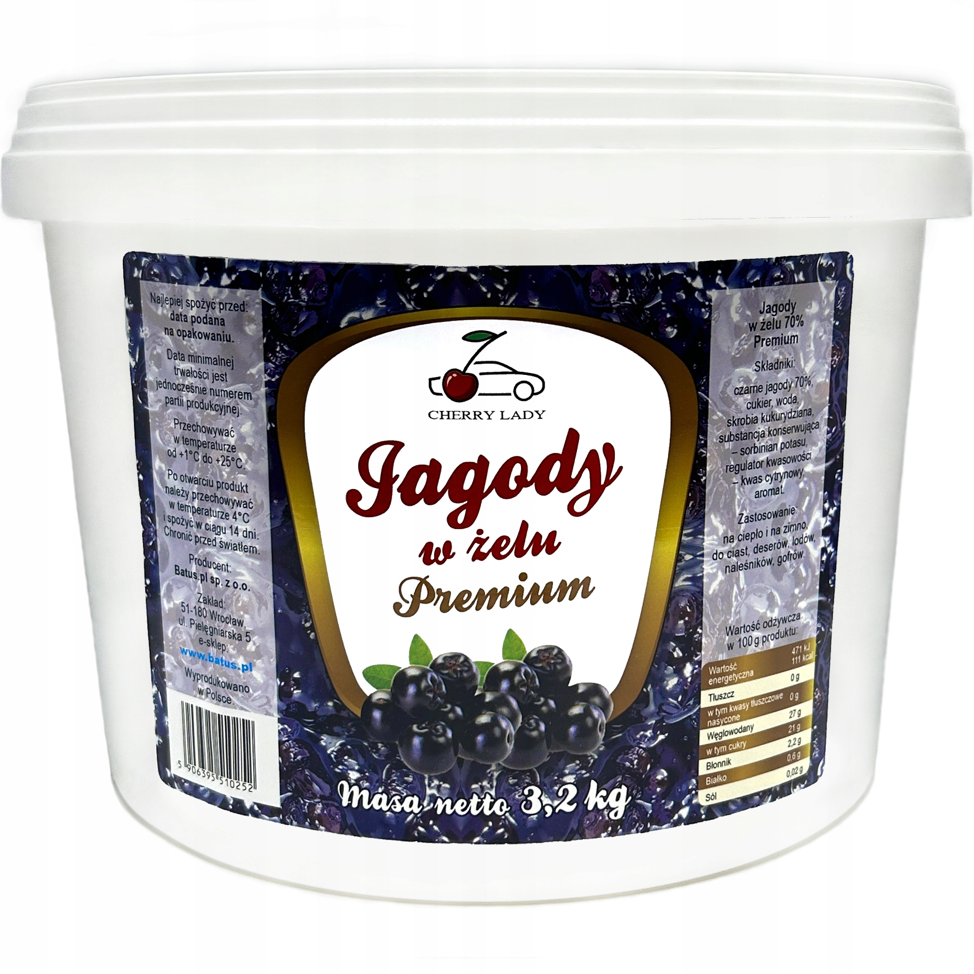 Jagoda W Żelu 70% Premium 3,2 kg