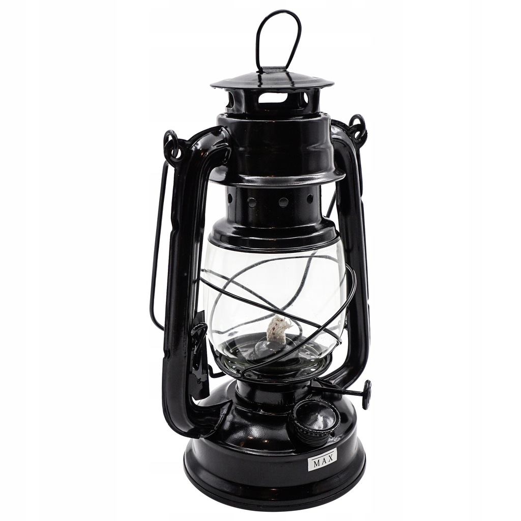 RETRO LAMPA NAFTOWA Z KNOTEM + OLEJ 0,5L+ZAPALARKA Kolor czarny