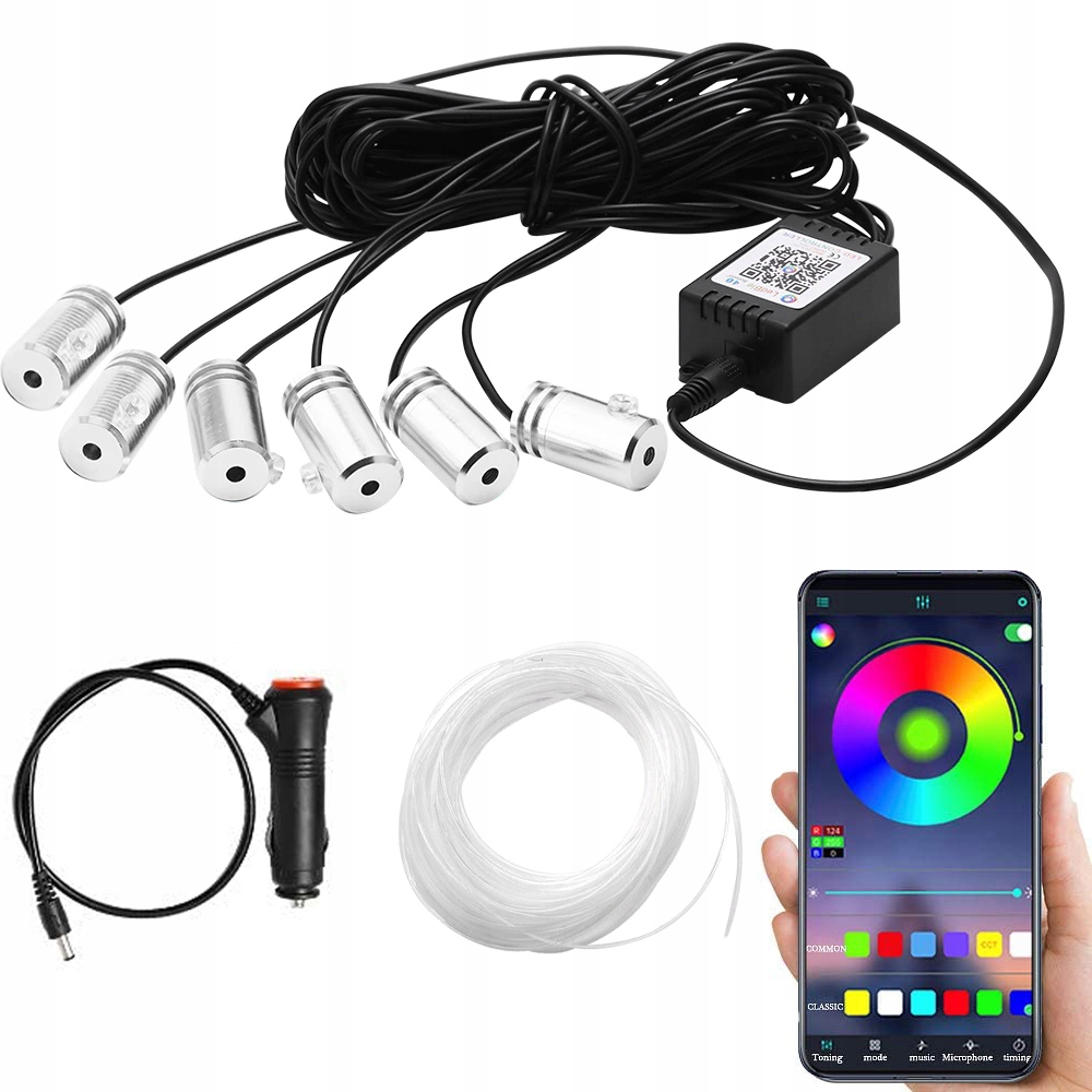 5903726632515 - 8М ОПТИЧЕСКОЕ ВОЛОКНО EL WIRE AMBIENT LED RGB SMART APP