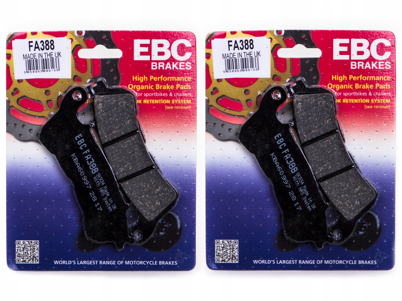 FA388 - КОЛОДКИ ЄЦБ HONDA CBF 600 S 08-12 СПЕРЕДУ ОРГАНІЧНІ