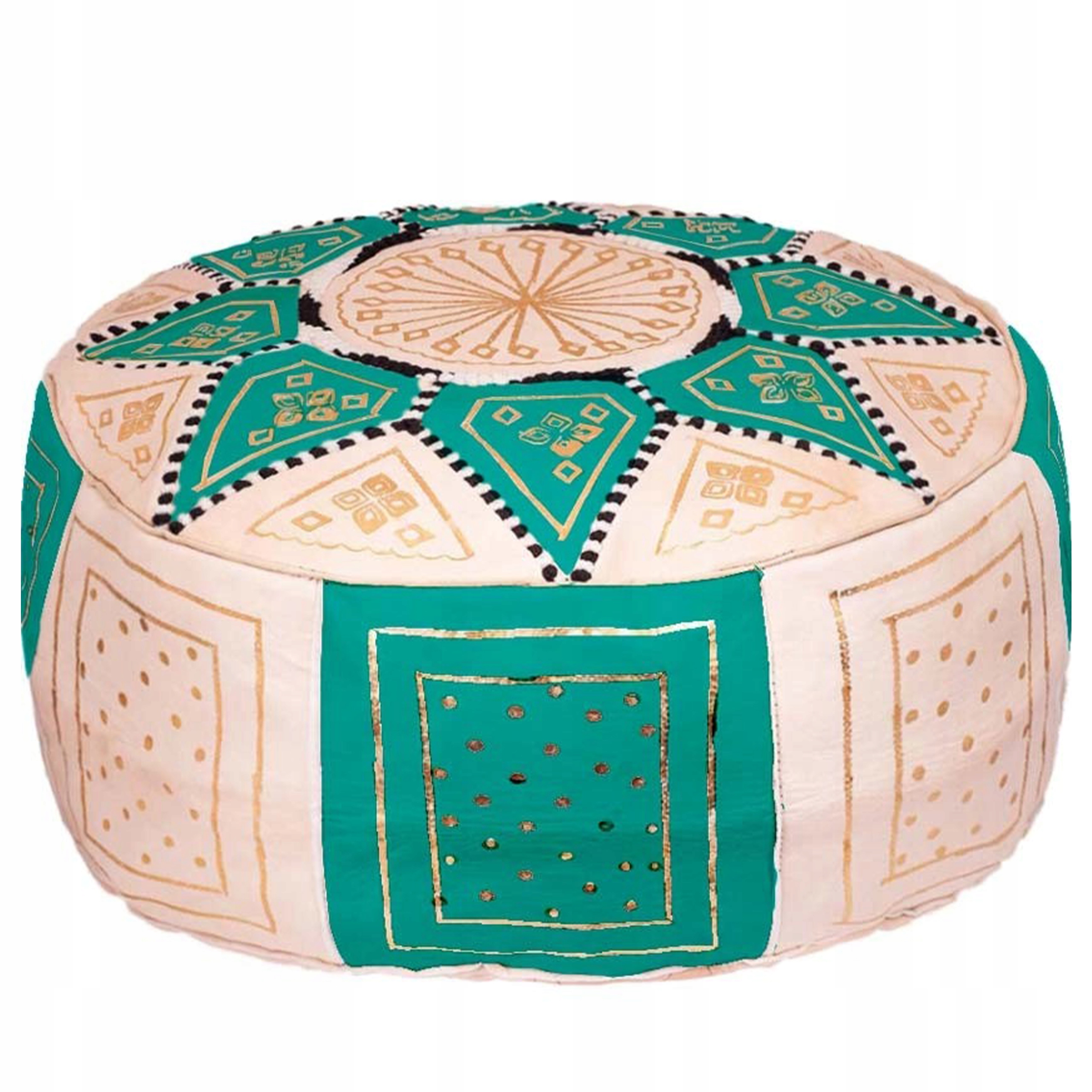 Taburet Sedák Puf Marocký Kožený Z Pravé Kůže Originál Ruční Výroba