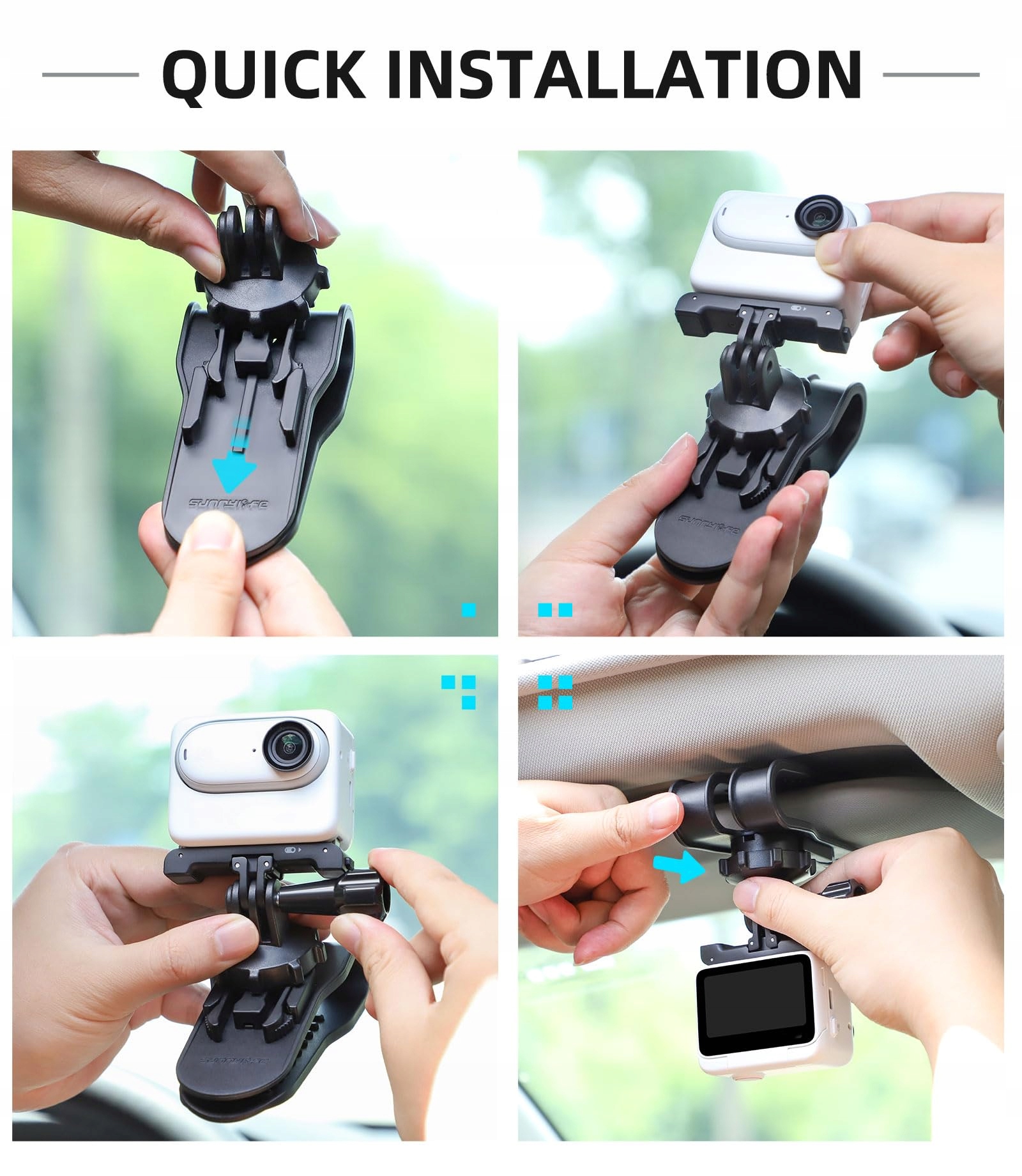 Uchwyt Clip Do Osłony Auta Do GoPro DJI Insta360 Kamer Sportowych LUPHOLUE — miniatura 2