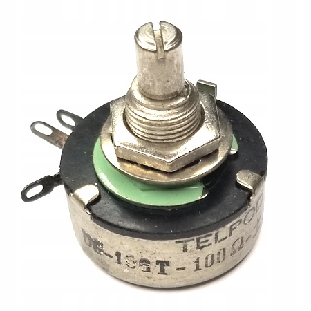 Potencjometr Telpod DG-106T, 100R, 2W, 16mm Opis!