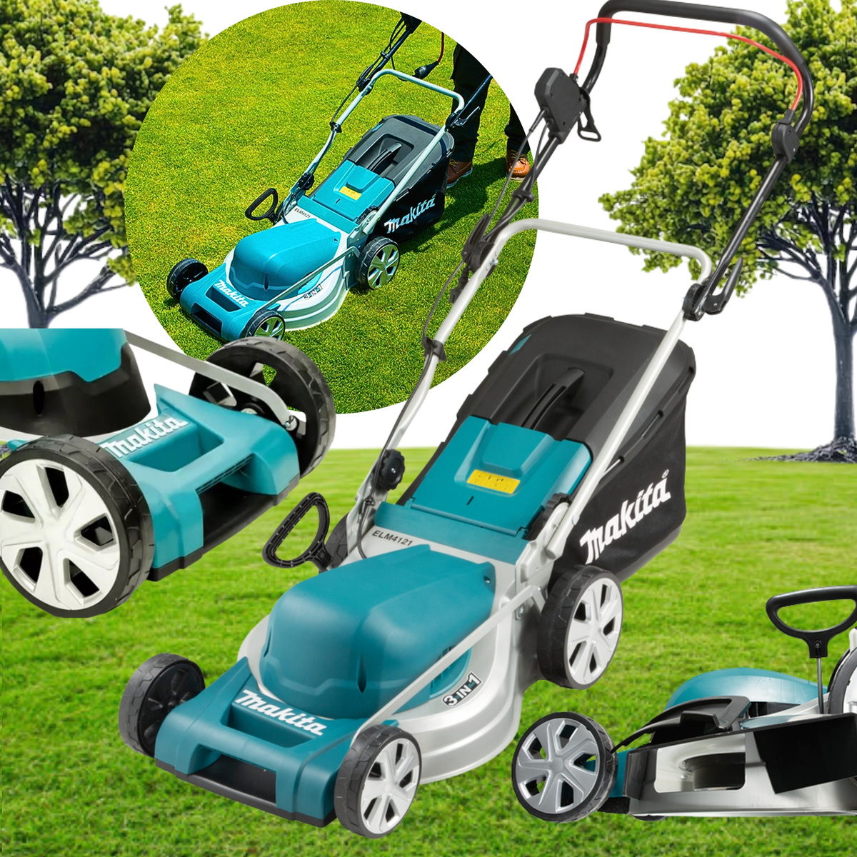 Kosiarka Elektryczna Sieciowa 1600W 41 cm Do 600 m² Makita ELM4121
