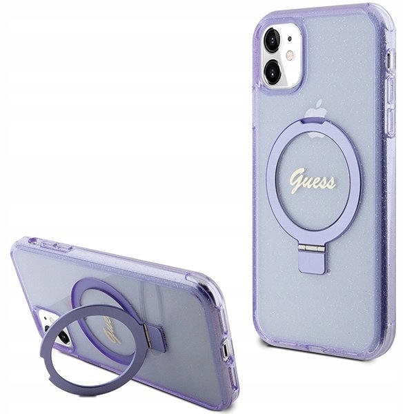 Guess GUHMN61HRSGSU iPhone 11 Xr 6.1" fioletowy/purple hardcase Ring