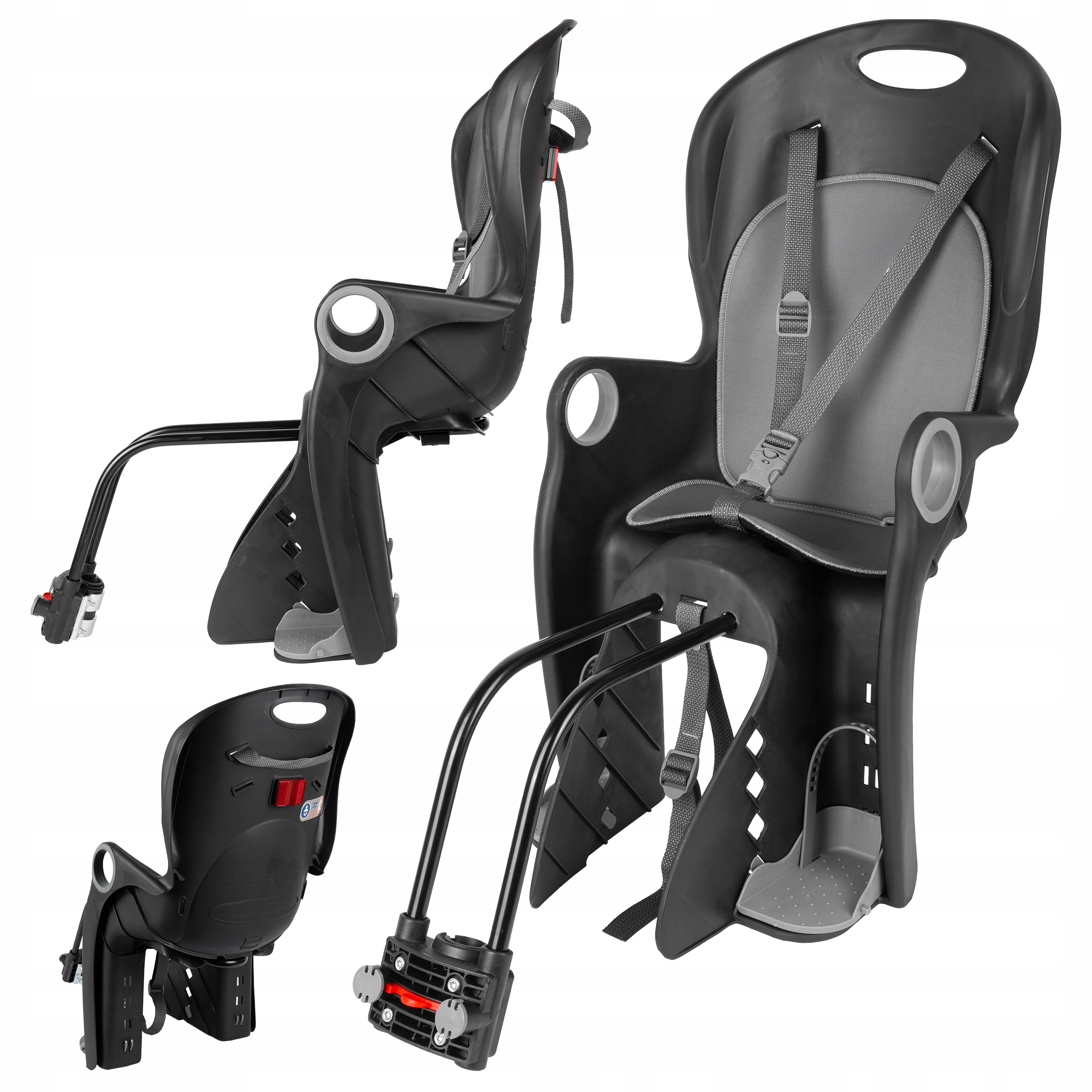 Dětská Cyklistická sedačka zadní Na Rám pro dítě 22 kg Regulovatelné pásy