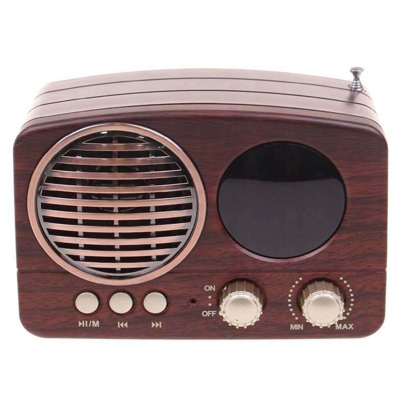 Přenosné rádio Retro Mini MK-616BT Bluetooth Usb hnědé