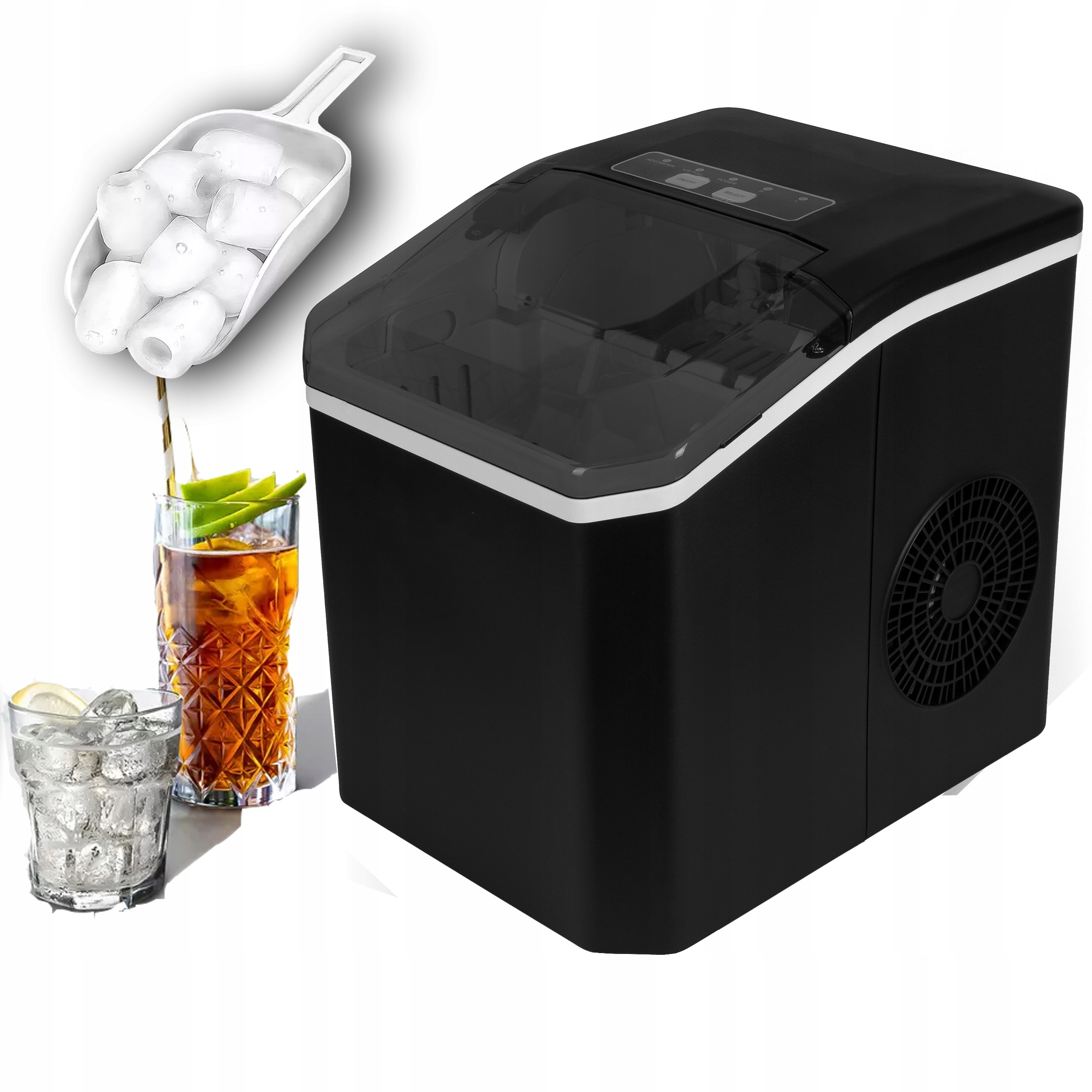 Domáca Kostka Na Ľad Stroj Na Kocky 12 kg Expresný Ľad Na Nápoj