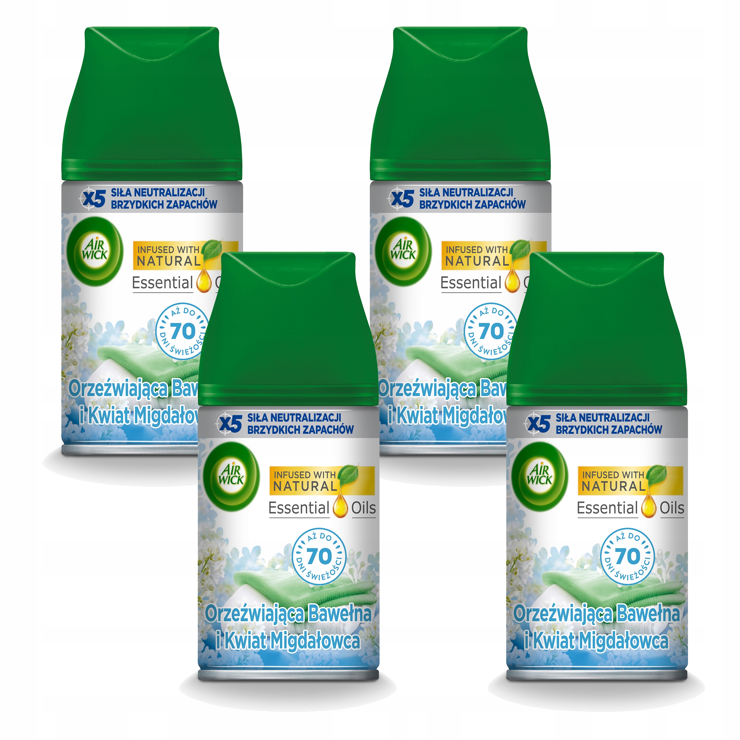 Levně Air Wick Náplně Do Osvěžovače Vzduchu Bavlna Mandlový Květ 4X 250ML