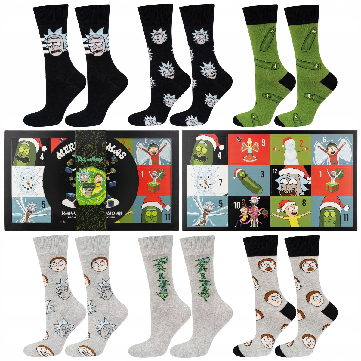 Soxo pánské ponožky dárková sada Rick & Morty Balení 6 Kusů pro kluka 40-45