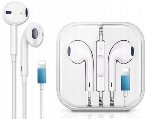 Słuchawki do iPhone Apple Lightning dokanałowe, przewodowe z mikrofonem